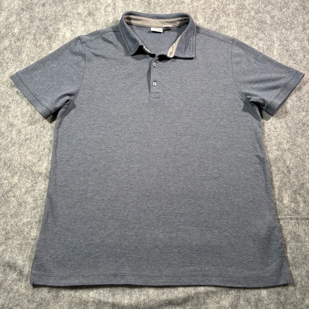 Daniel Hechter Mens Grayish Blue  Short‎ Sleeve Polo Size LG